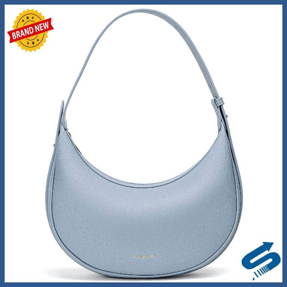 Vegan Leather Crescent Shoulder Bag Crossbody Clutch Hobo Adjustable Strap
